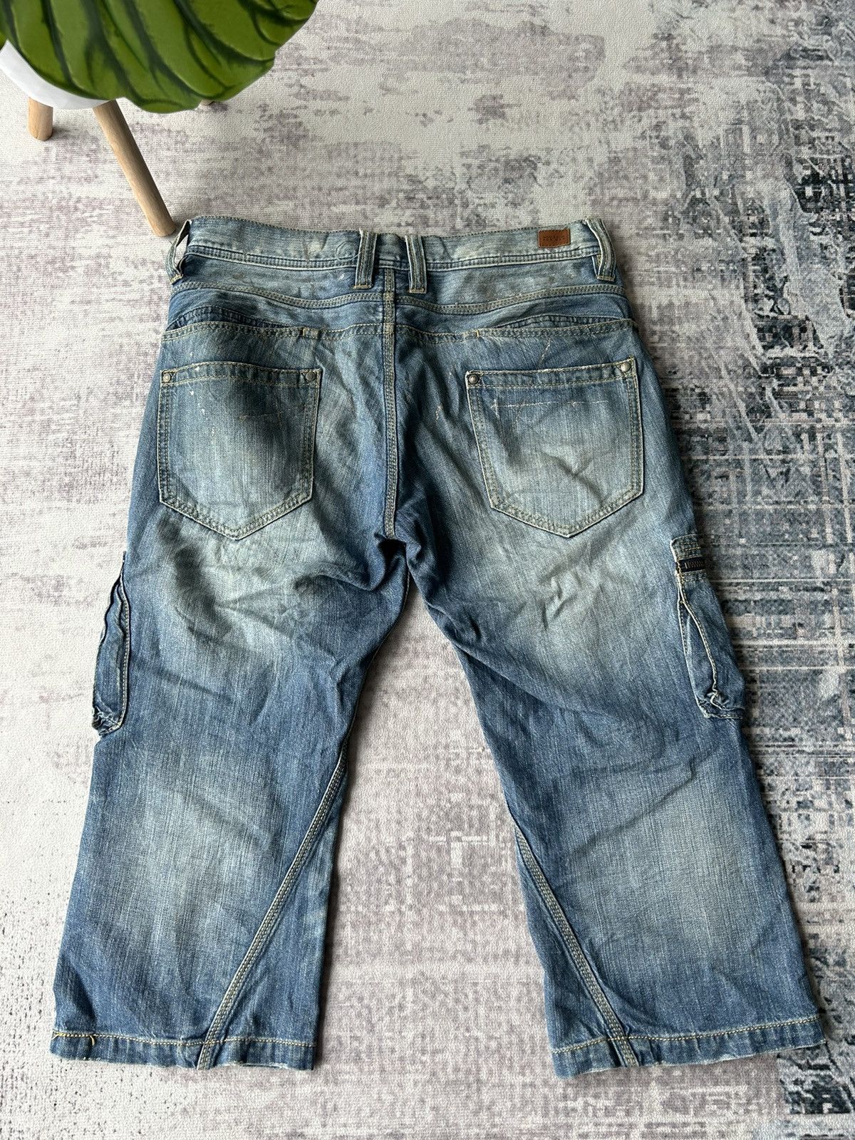 If Six Was Nine Nicole Men Distressed Cargo Jeans Size US 32 / EU 48 - 11 Thumbnail