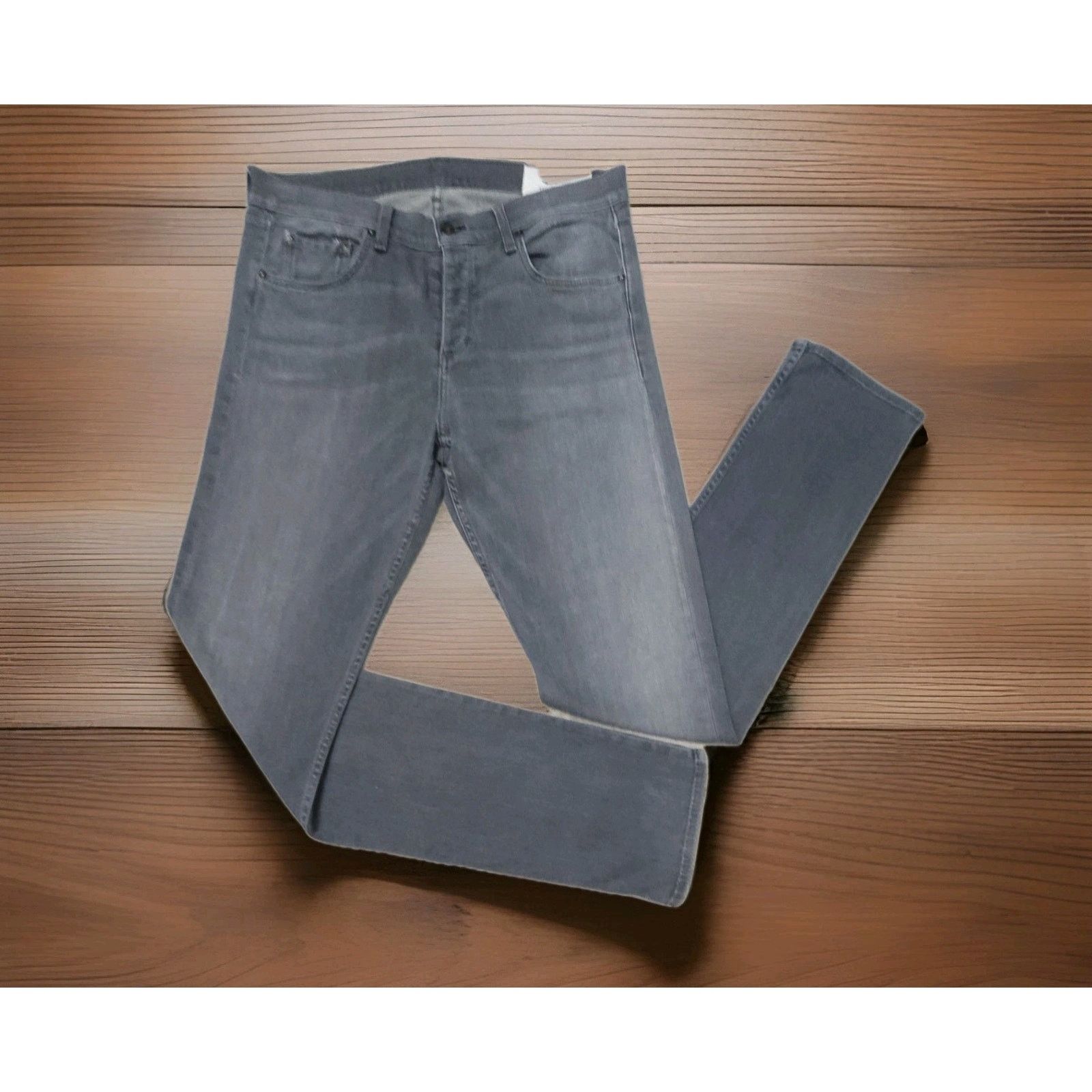 Rag & Bone Rag & Bone Standard 3 Athletic Silver Grey Stretch Jeans 32 Size US 32 / EU 48 - 2 Thumbnail