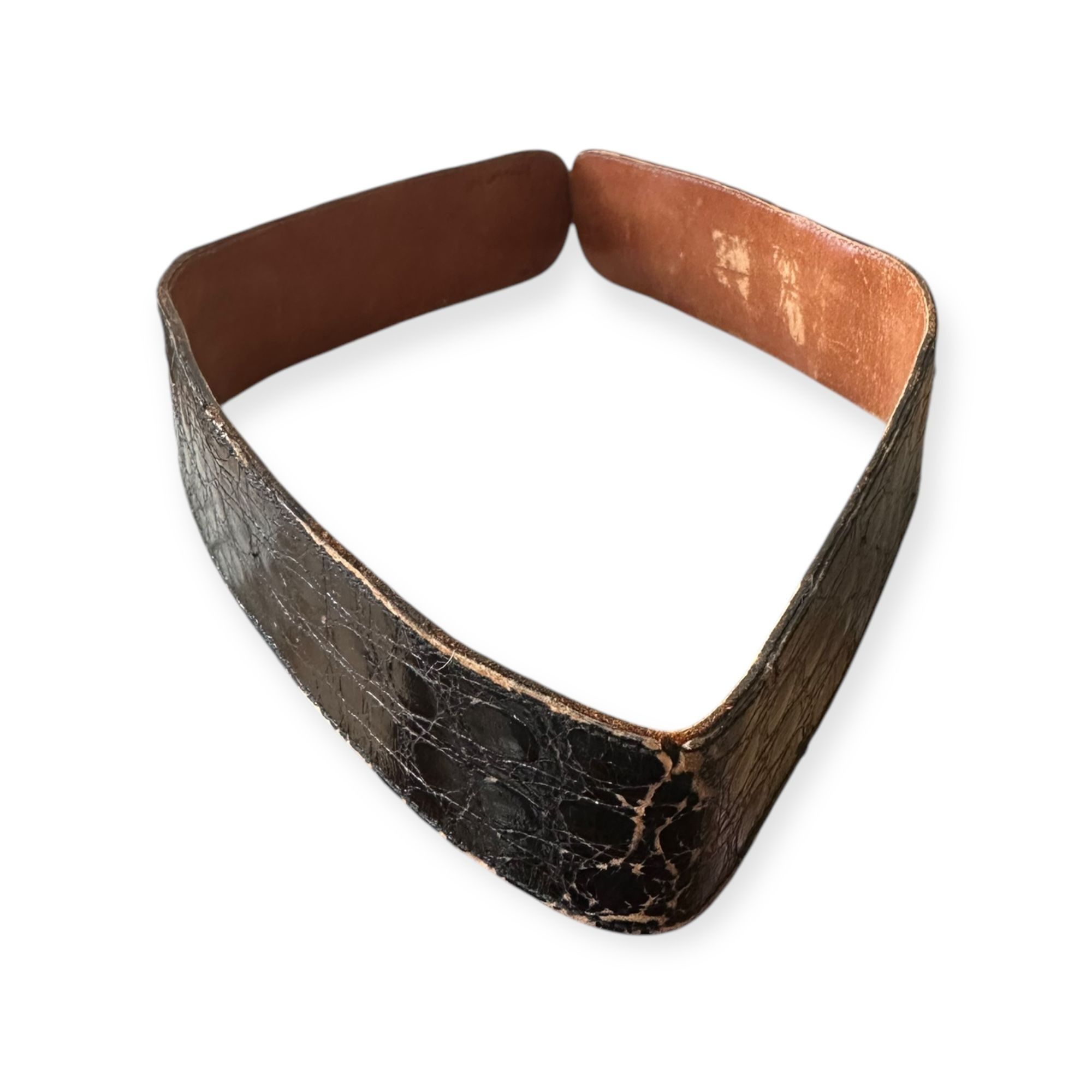 Celine Céline “Chantilly” Croc Horse-Bit Belt 76 cm (Italy) Size ONE SIZE - 4 Thumbnail