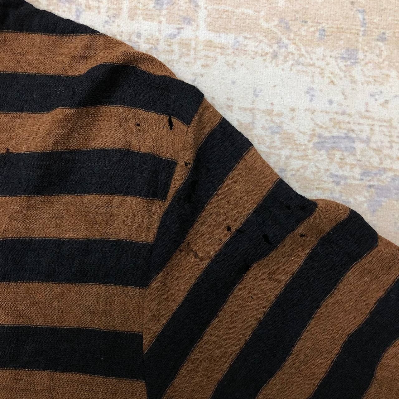 Y's × Yohji Yamamoto T403 YOHJI YAMAMOTO ICONIC STRIPED PUNK RIPPED TEE Size XS / US 0-2 / IT 36-38 - 8 Thumbnail