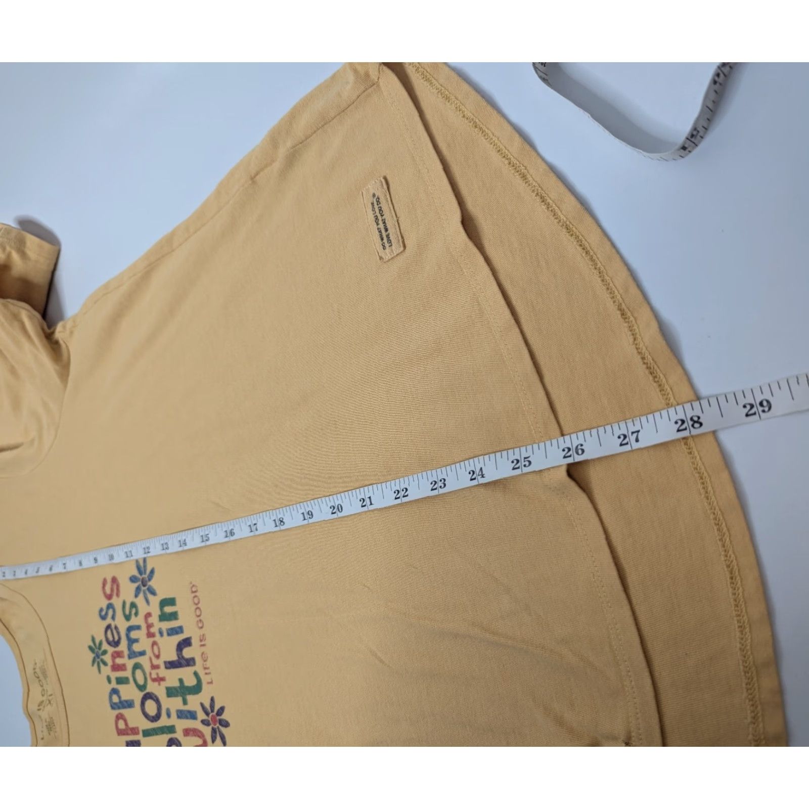 Life is Good Life Is Good Woman’s Crusher Tee Short Sleeve Peru XL Yellow Graphic Print Women Shirt 90s Beach Outdoor Colorful Relaxed Size 40" / US 18 - 5 Thumbnail