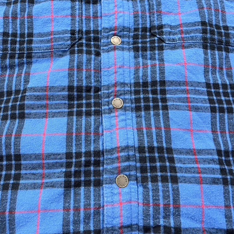 Vintage L.L. Bean Shirt Mens M Blue Plaid Flannel Shacket Heavy Sherpa Lined Vintage? No Size US M / EU 48-50 / 2 - 4 Thumbnail