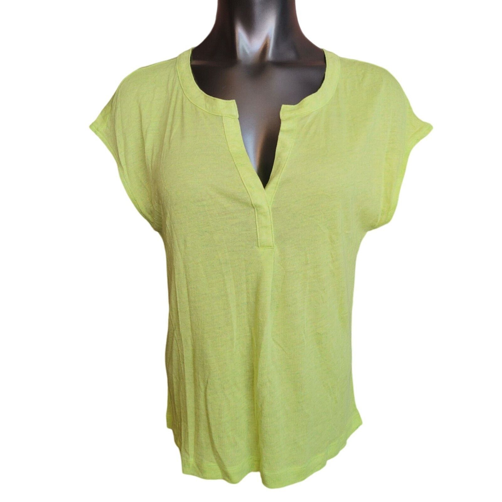 Other Stylus Women's Green Split Neck Short Sleeve Blouse Medium Size M / US 6-8 / IT 42-44 - 1 Thumbnail