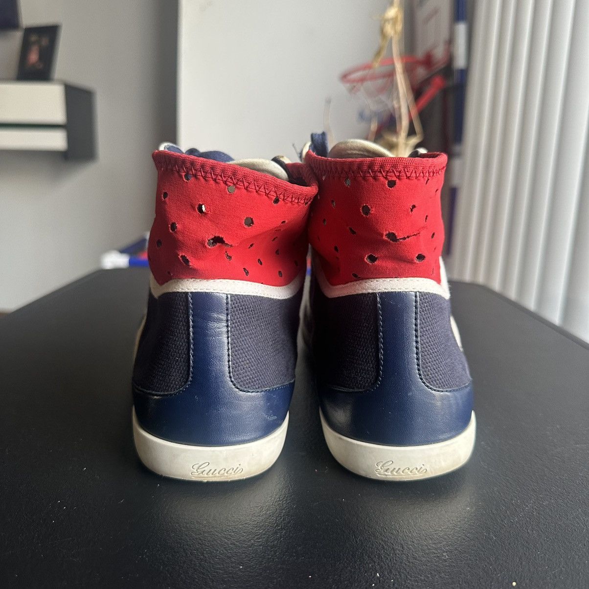 Gucci Gucci Trainers Sneaker Shoes High Top Blue Canvas Leather Size US 10 / EU 43 - 4 Thumbnail