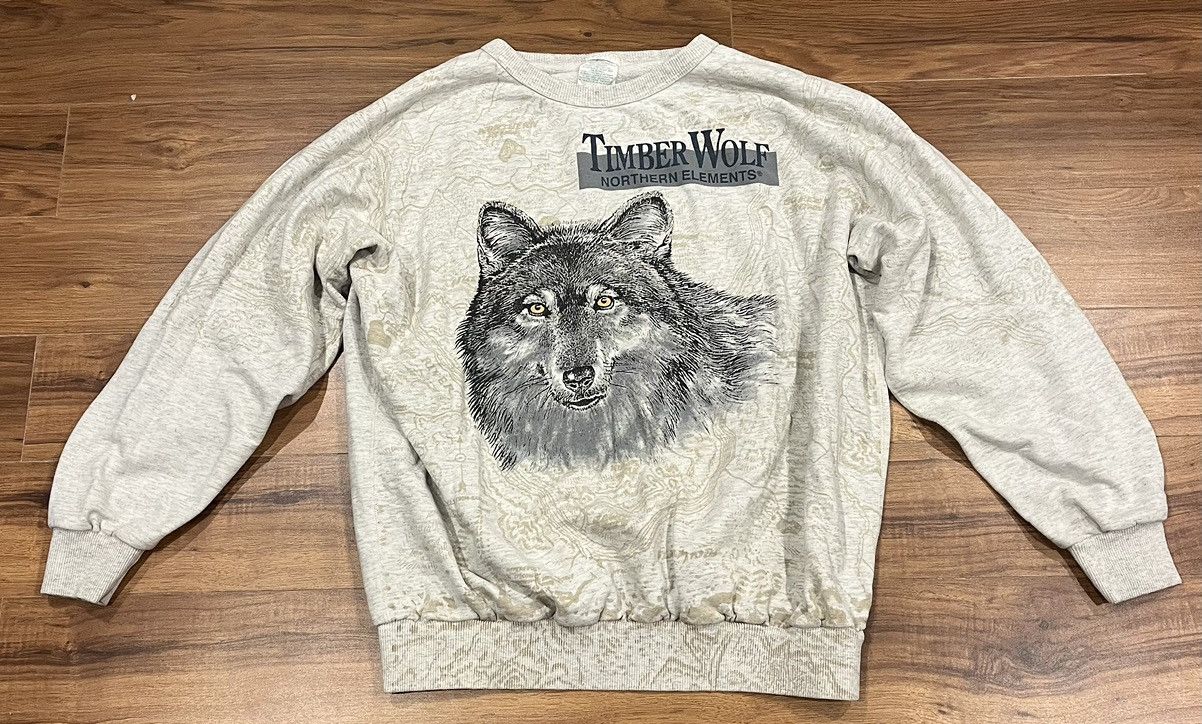 Other Vintage 90’s Northern Elements Timber Wolf Crew - sz small Size US S / EU 44-46 / 1 - 1 Thumbnail