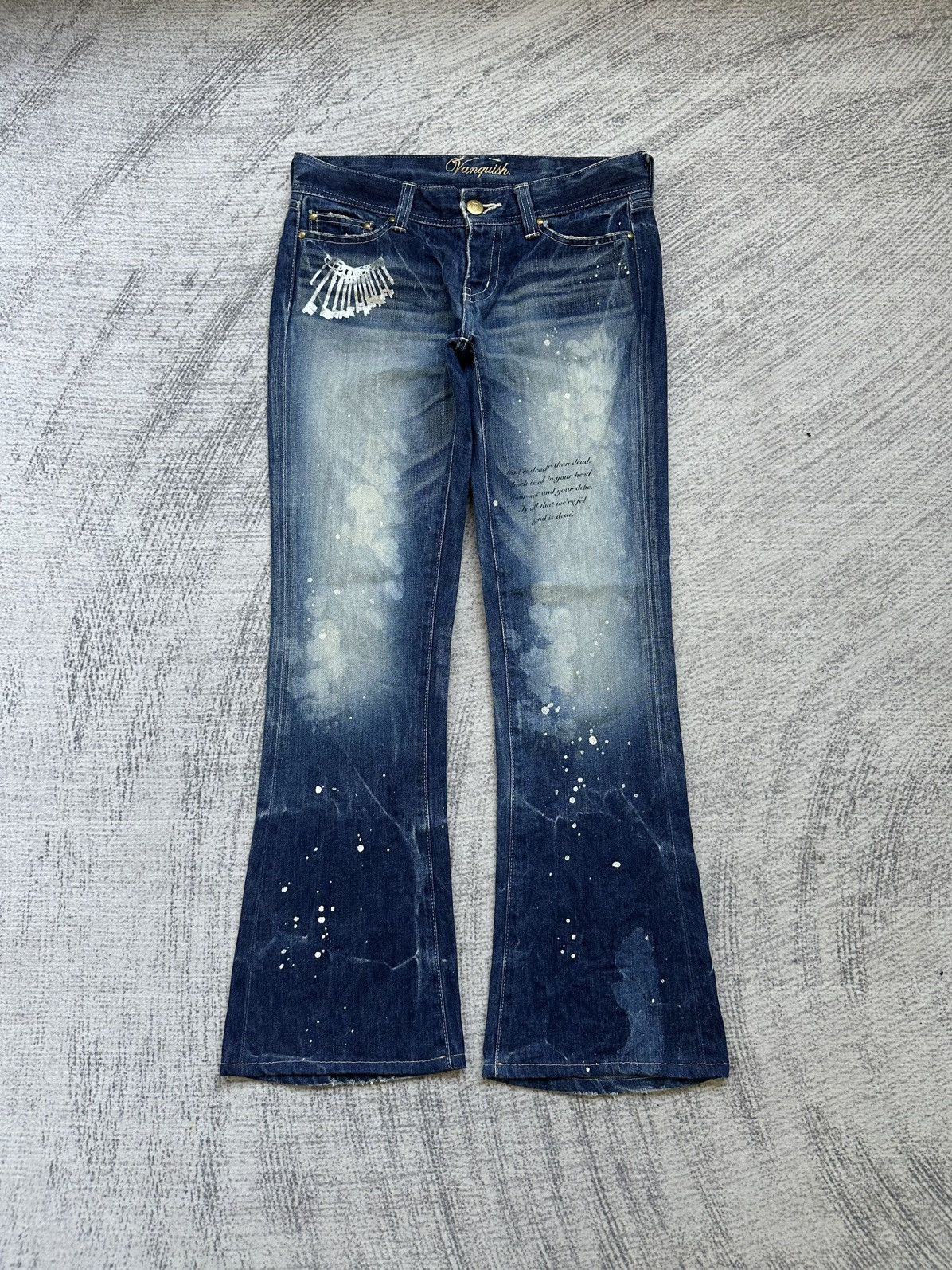 If Six Was Nine × Japanese Brand × Vanquish Vanquish Punk Inspired Flare Jeans Size 32" / US 10 / IT 46 - 1 Thumbnail