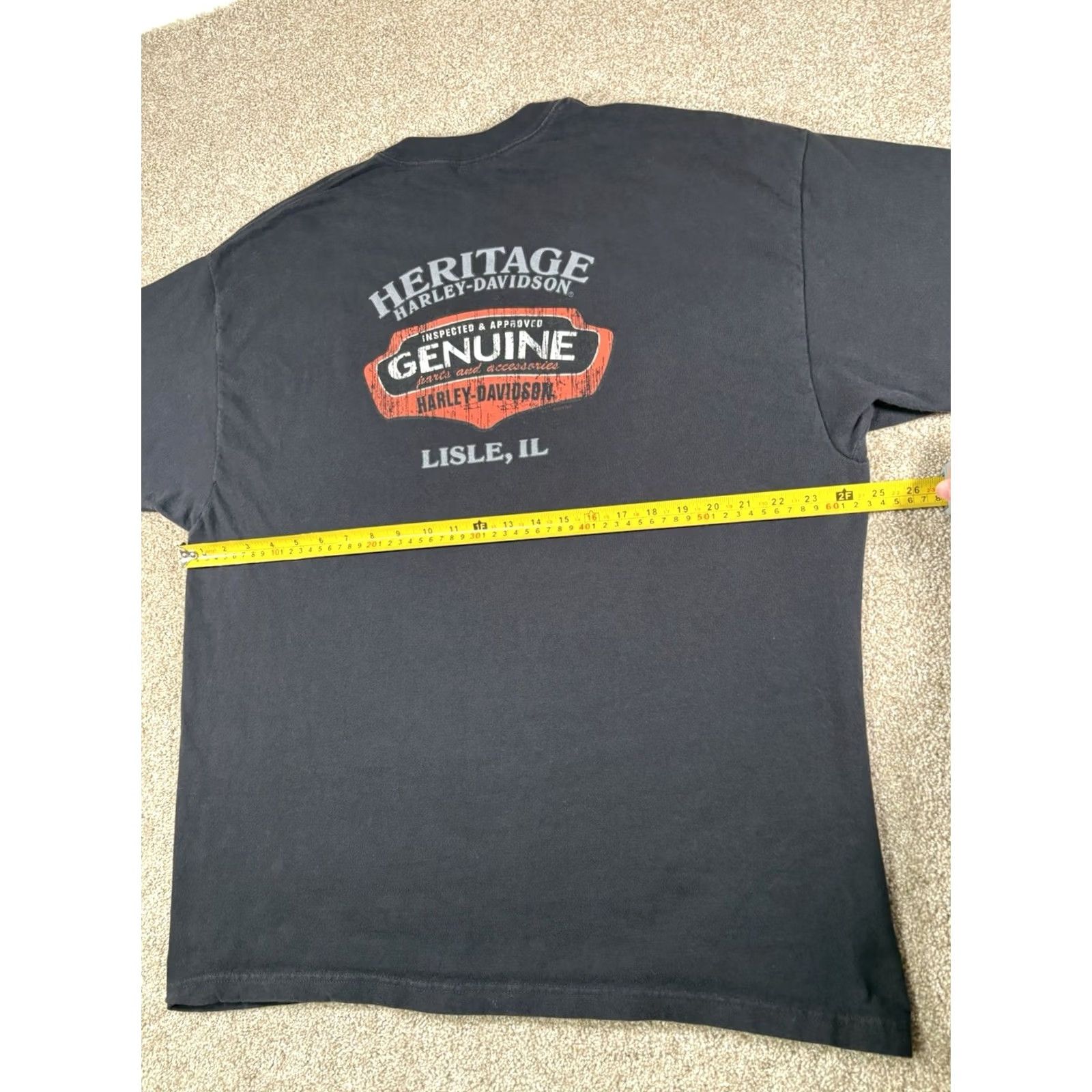 Harley Davidson Harley-Davidson Shirt Mens 2XL Black Short Sleeve Double Sided Logo Lisle IL T-Shirt Biker Motorcycle Vintage No Size US XXL / EU 58 / 5 - 8 Thumbnail