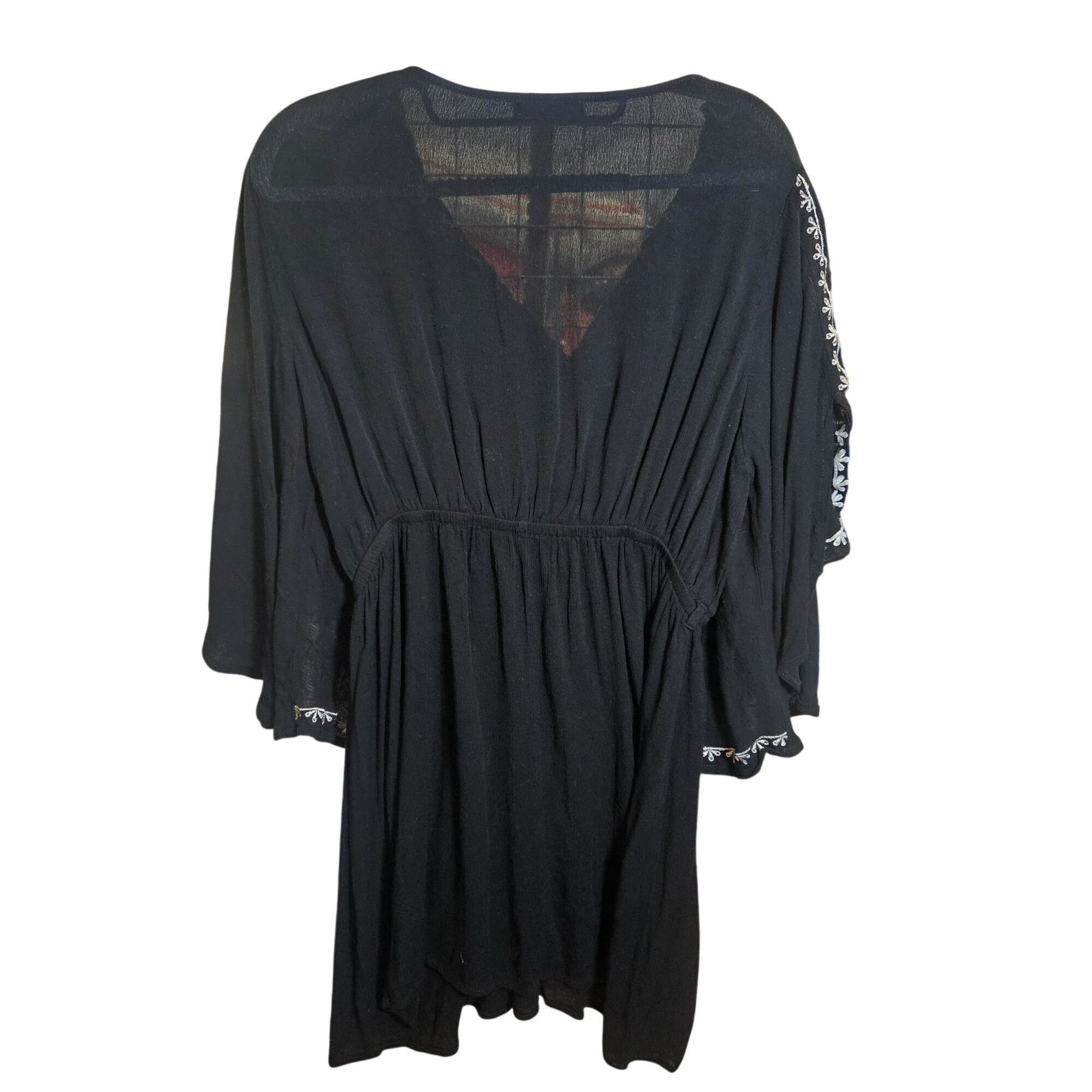 Other Lunik Women’s Black Floral Boho Dress L Whimsygoth Festival Size L / US 10 / IT 46 - 3 Thumbnail