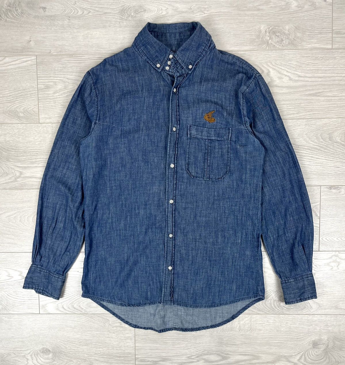 Vivienne Westwood Vivienne Westwood Anglomania Blue Denim Logo Shirt Size US L / EU 52-54 / 3 - 1 Thumbnail