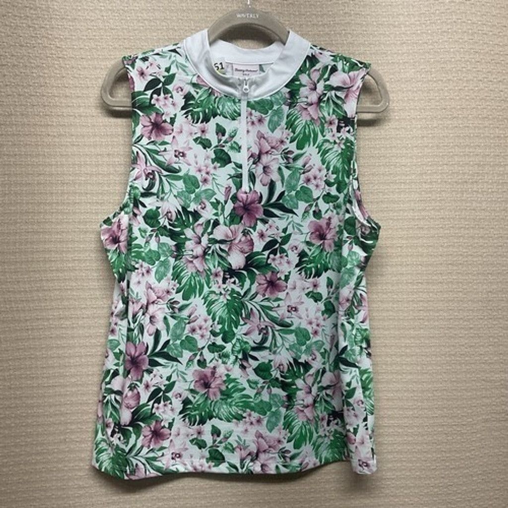 Tommy Bahama NWOT Tommy Bahama Golf Tropical 1/4 Zip Tank Top Women XL Size XL / US 12-14 / IT 48-50 - 1 Thumbnail
