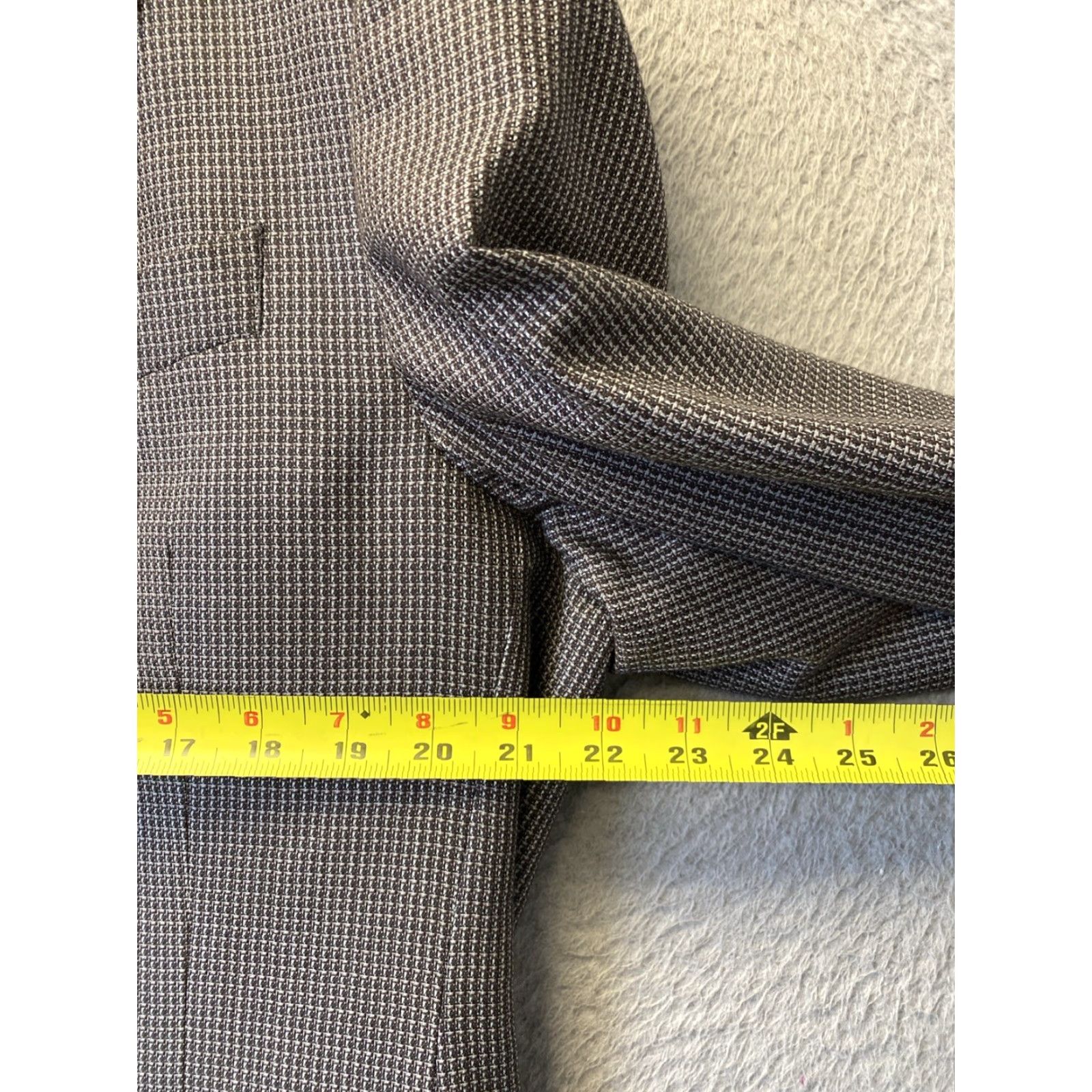 Nordstrom Nordstrom Joseph Abboud Jacket Men 42L Wool Houndstooth Brown Gray Blazer Single-Breasted 4? Size 42R - 2 Thumbnail