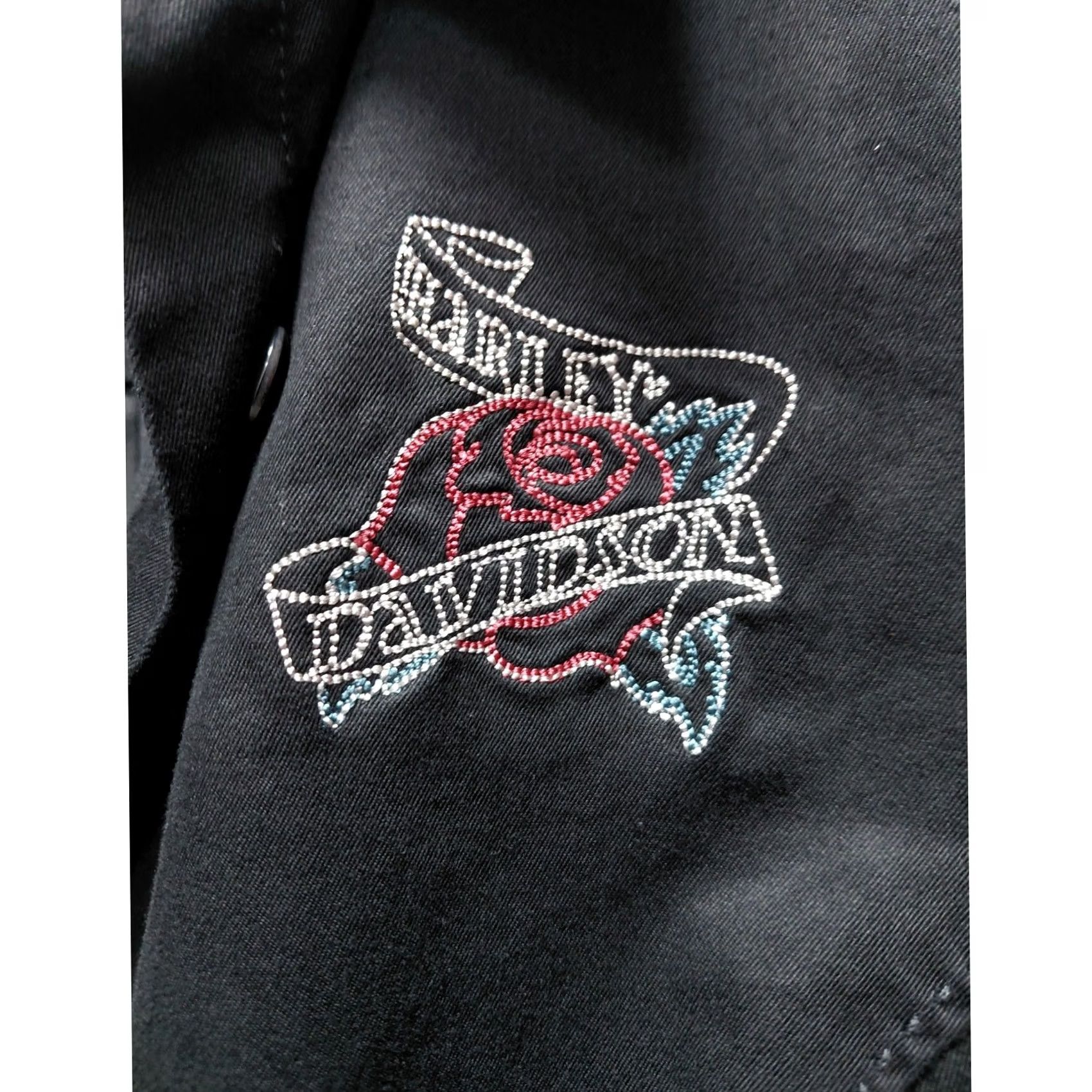 Harley Davidson Harley-Davidson Shirt XL Black Embroidered Button-Up Long Sleeve Solid Size US XL / EU 56 / 4 - 4 Thumbnail
