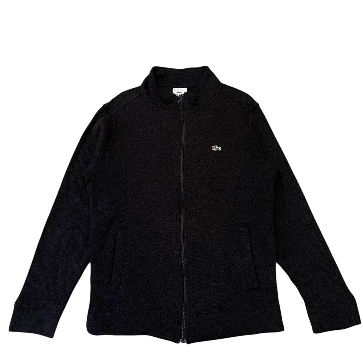 Lacoste Vintage Lacoste Black Zip-Up Knit Jacket - Made in Japan Size US M / EU 48-50 / 2 - 1 Thumbnail