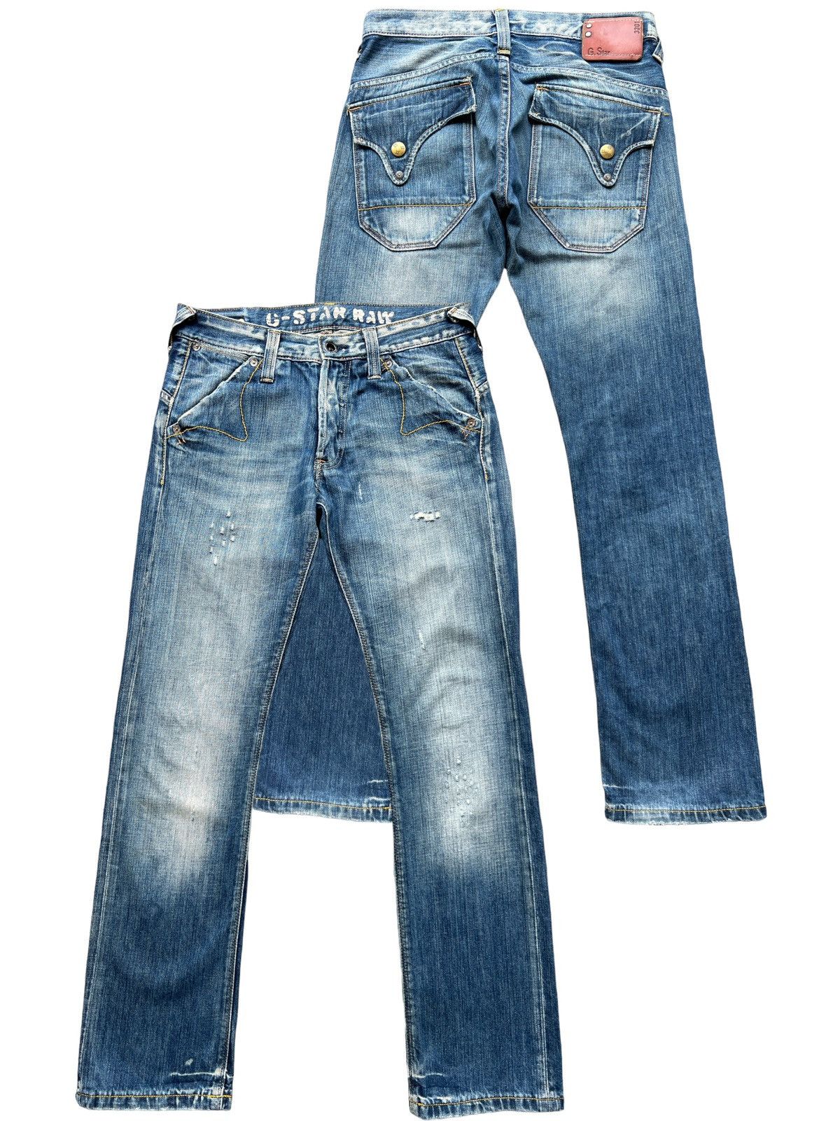 image of Distressed Denim x G Star Raw Vintage G-Star Raw Distressed Ripped Denim Jeans 31X32 in Blue Denim