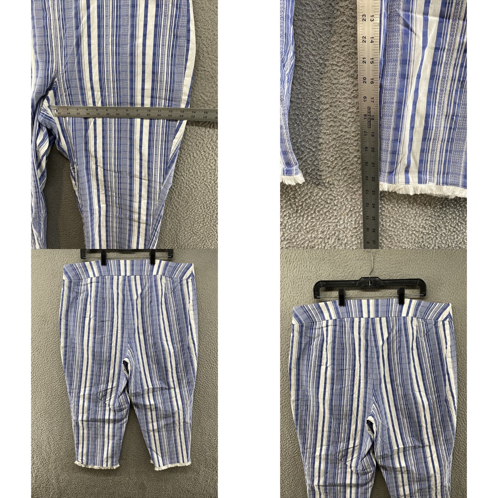 Vintage Est 1946 Women’s Rayon Blend Striped Wide Leg Ankle Boho Pants 22W Plus Size Size 40" / US 18 - 8 Thumbnail