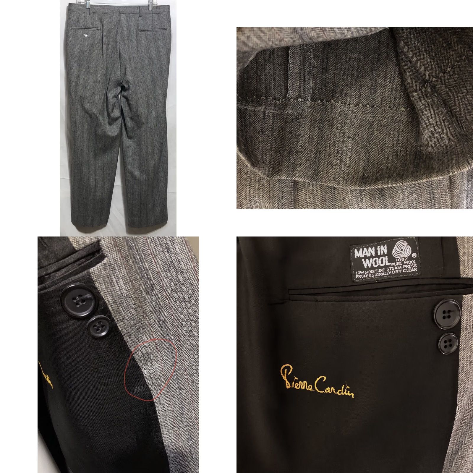 Pierre Cardin VINTAGE Pierre Cardin 2pc Suit Gray Stripe 100% Wool Double Breast 44R Men Size 44R - 8 Thumbnail