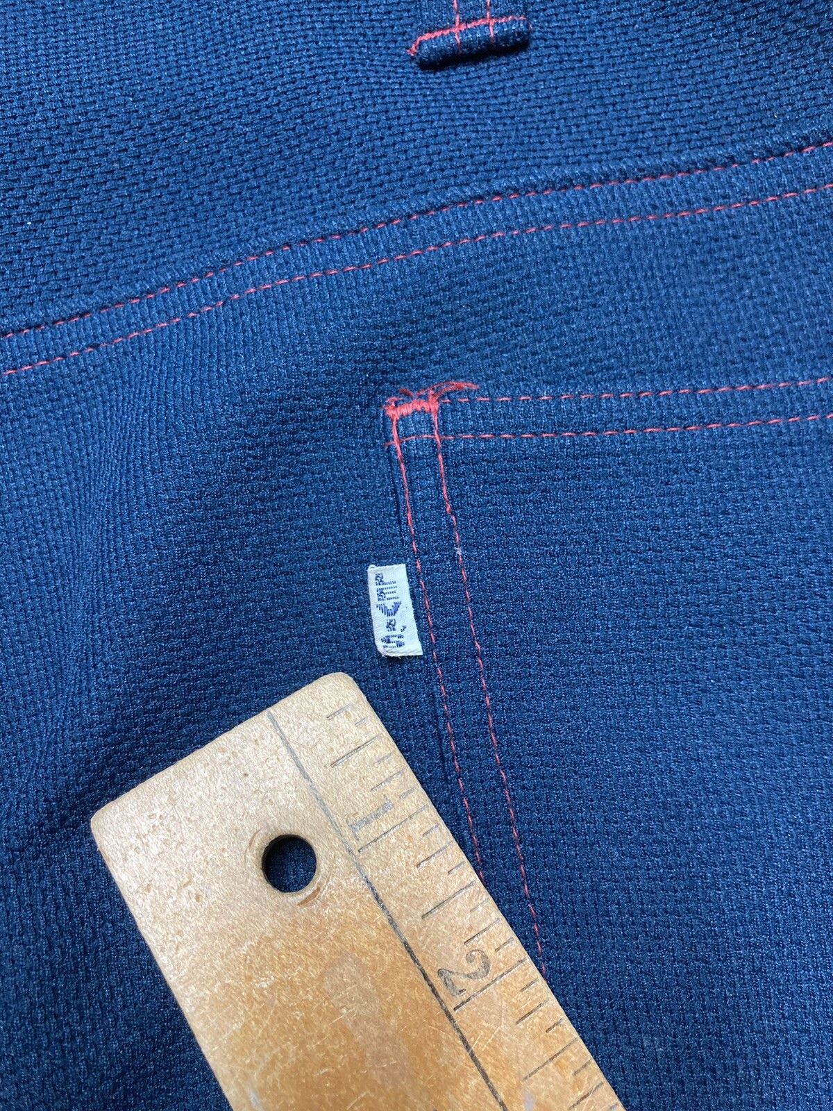 Vintage 1960s Levis big E gentleman jeans knit polyester pants 40x30 Size US 40 / EU 56 - 4 Thumbnail