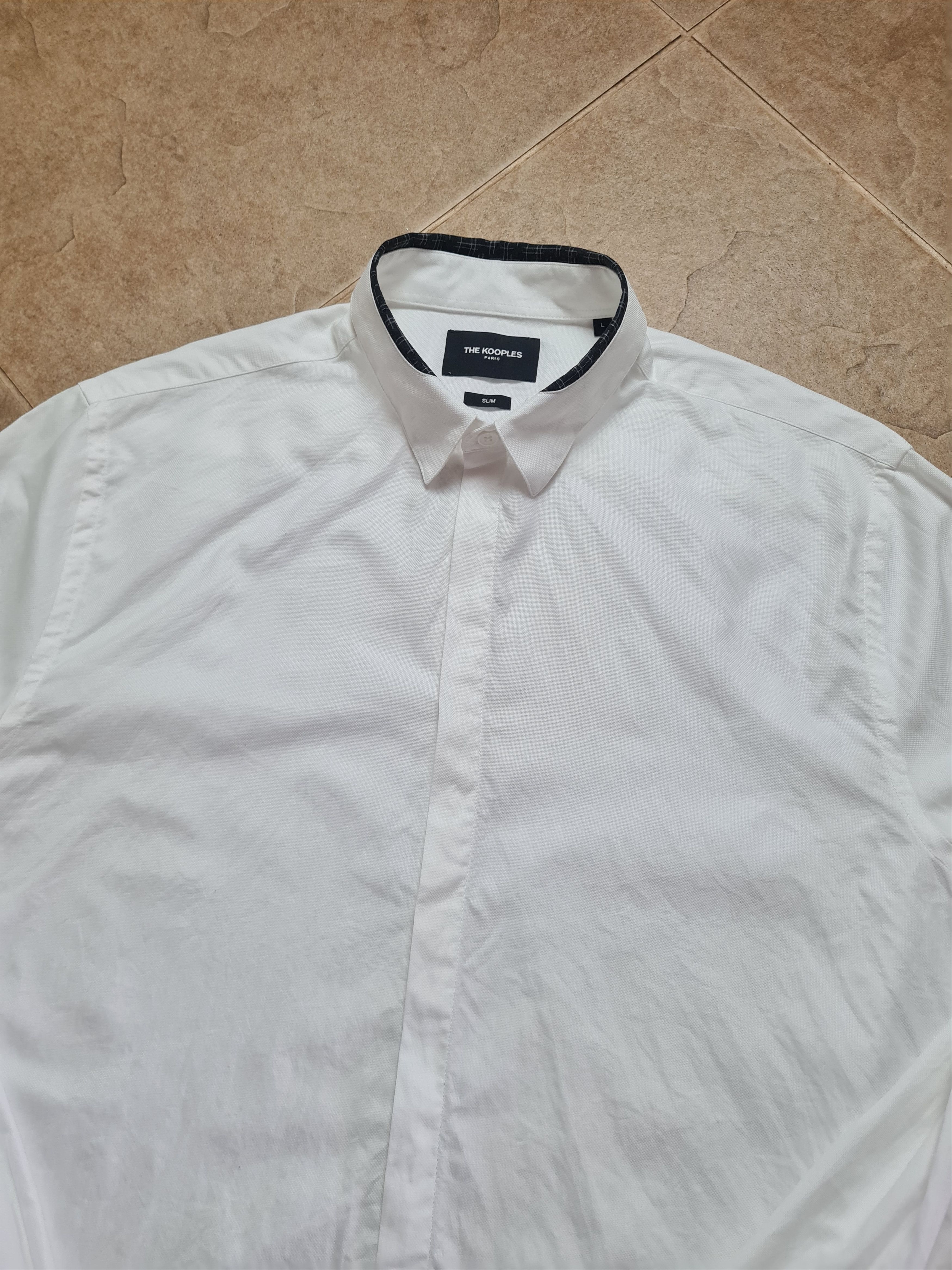The Kooples Mens White Dress Shirt The Kooples Banded Collar Size L Size US L / EU 52-54 / 3 - 4 Thumbnail