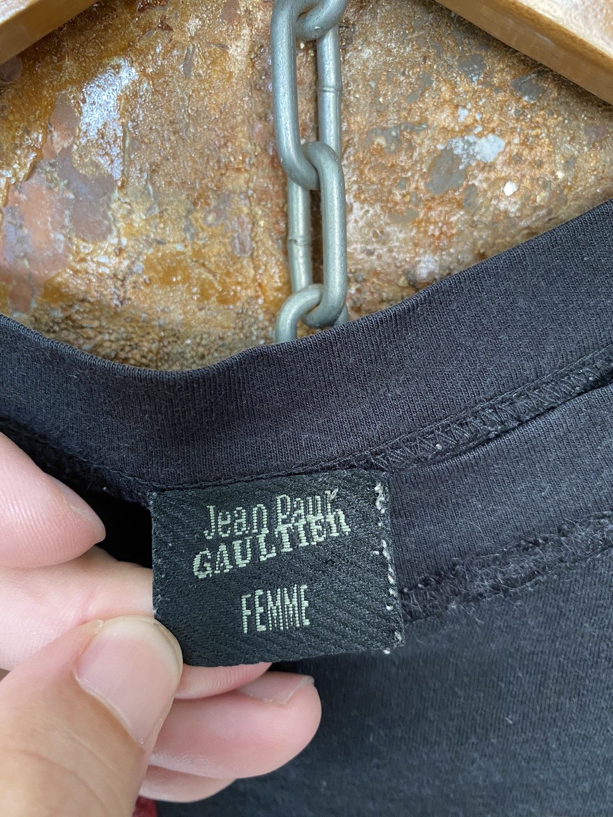 Jean Paul Gaultier 1990s JPG velvet logo tee Size S / US 4 / IT 40 - 12 Thumbnail