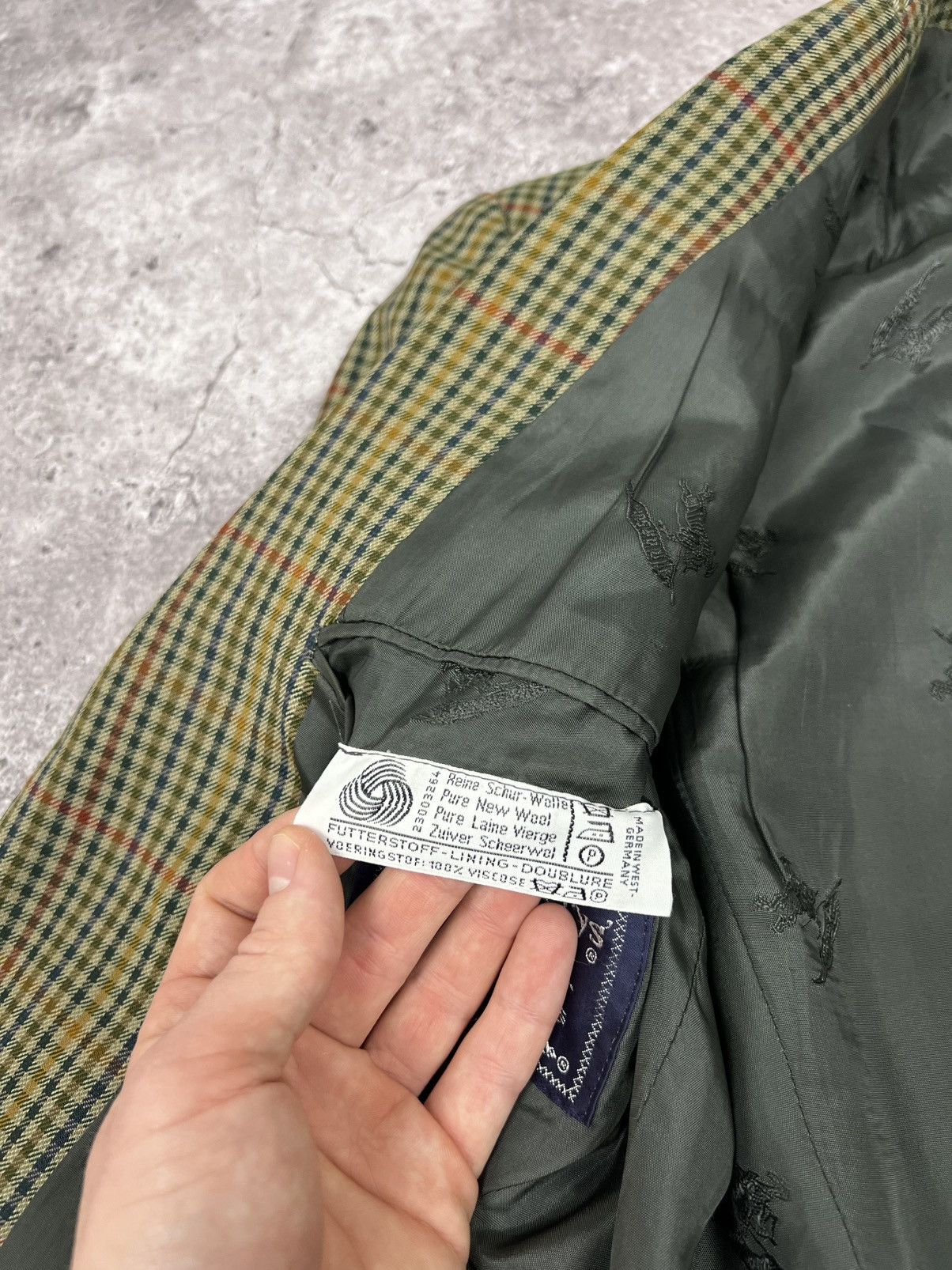 Burberry Vintage Burberrys Wool Blazer Jacket Lining Monogram Size 50R - 13 Thumbnail
