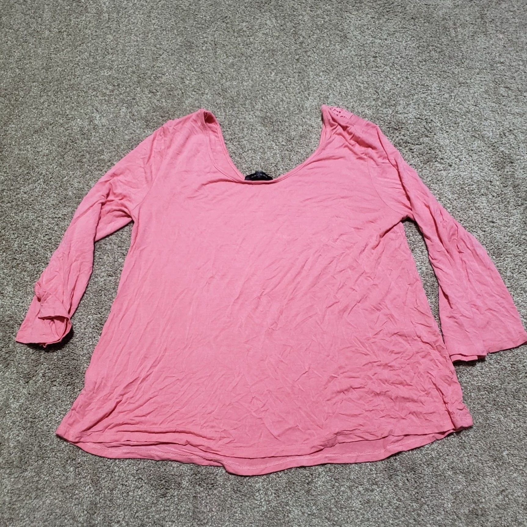 Pinko Spense Shirt Blouse Women's L Coral Crochet Tie- Neck Knit Flowy Tunic Casual Vintage: No Size L / US 10 / IT 46 - 8 Thumbnail