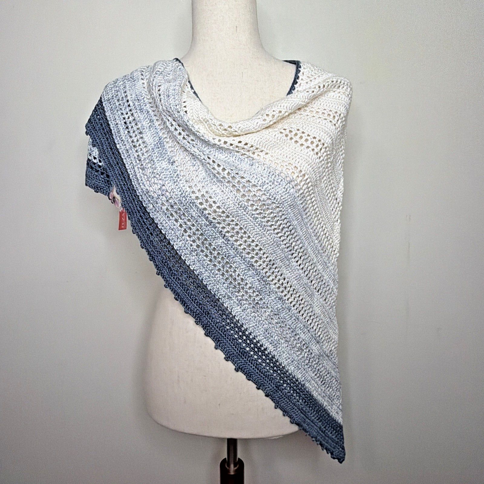 Other Crochet Shawl Sarong Wrap Handmade FEZA Cotton Viscose Yarn Size ONE SIZE - 10 Thumbnail