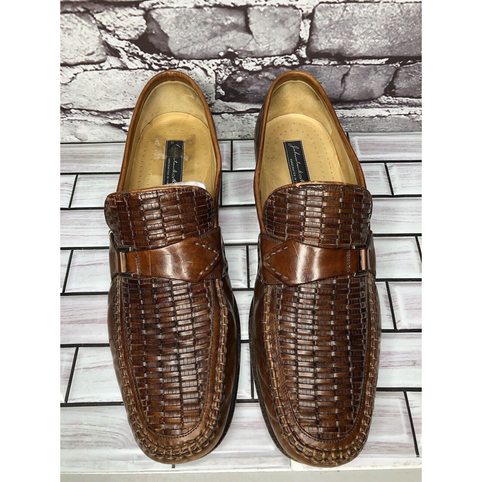 Johnston & Murphy Johnston & Murphy Handcrafted Brown Leather Weaves Dress Loa Size US 11 / EU 44 - 2 Thumbnail