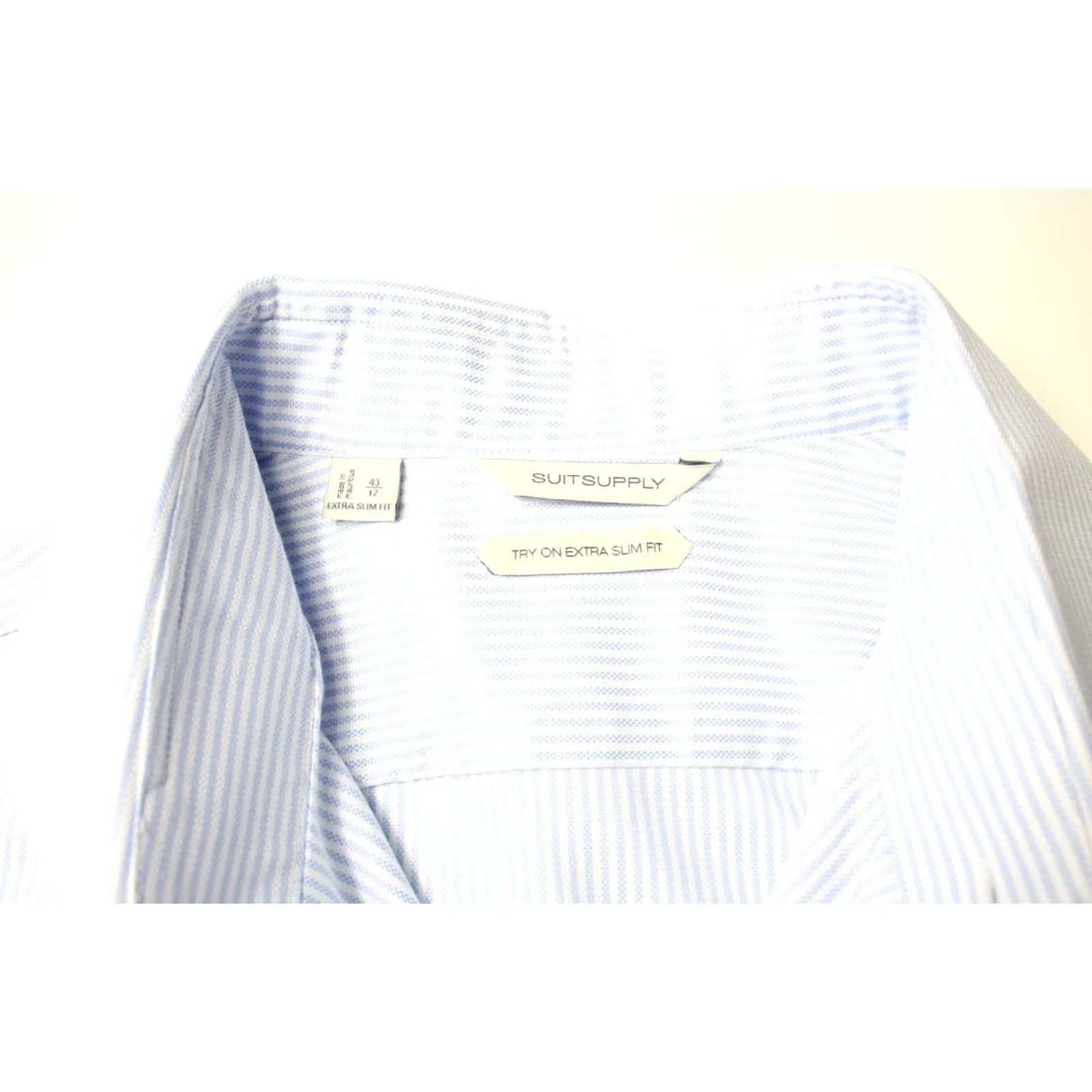 Suitsupply SUITSUPPLY Try On Extra Slim Fit Formal Shirt Mens 43/17 Pinstripe Cutaway - Size 43/17 Size 46R - 7 Thumbnail