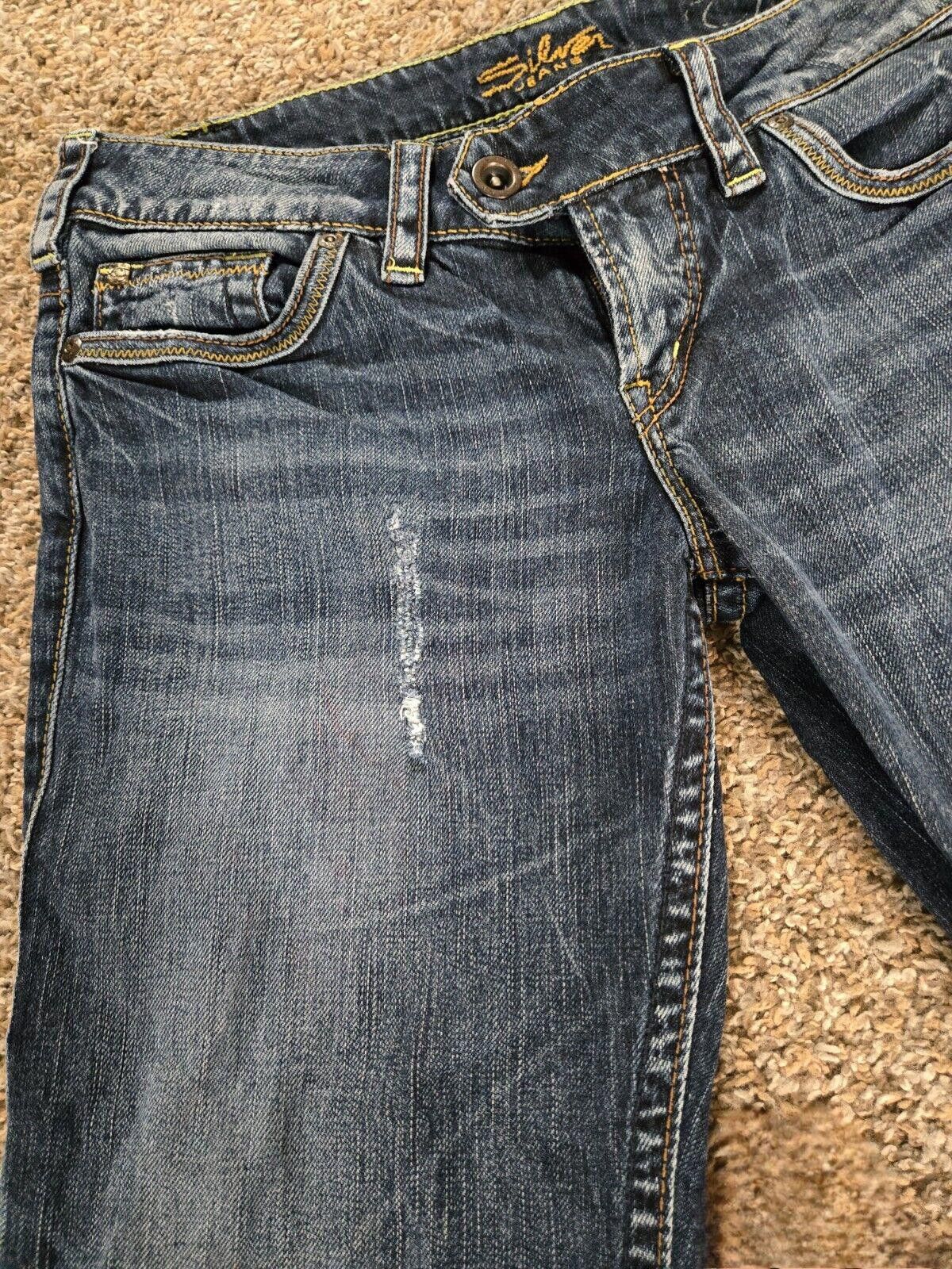 Designer Womens Silver Tuesday Distressed Jean Size W29/31 *tailored* Size 29" - 9 Thumbnail