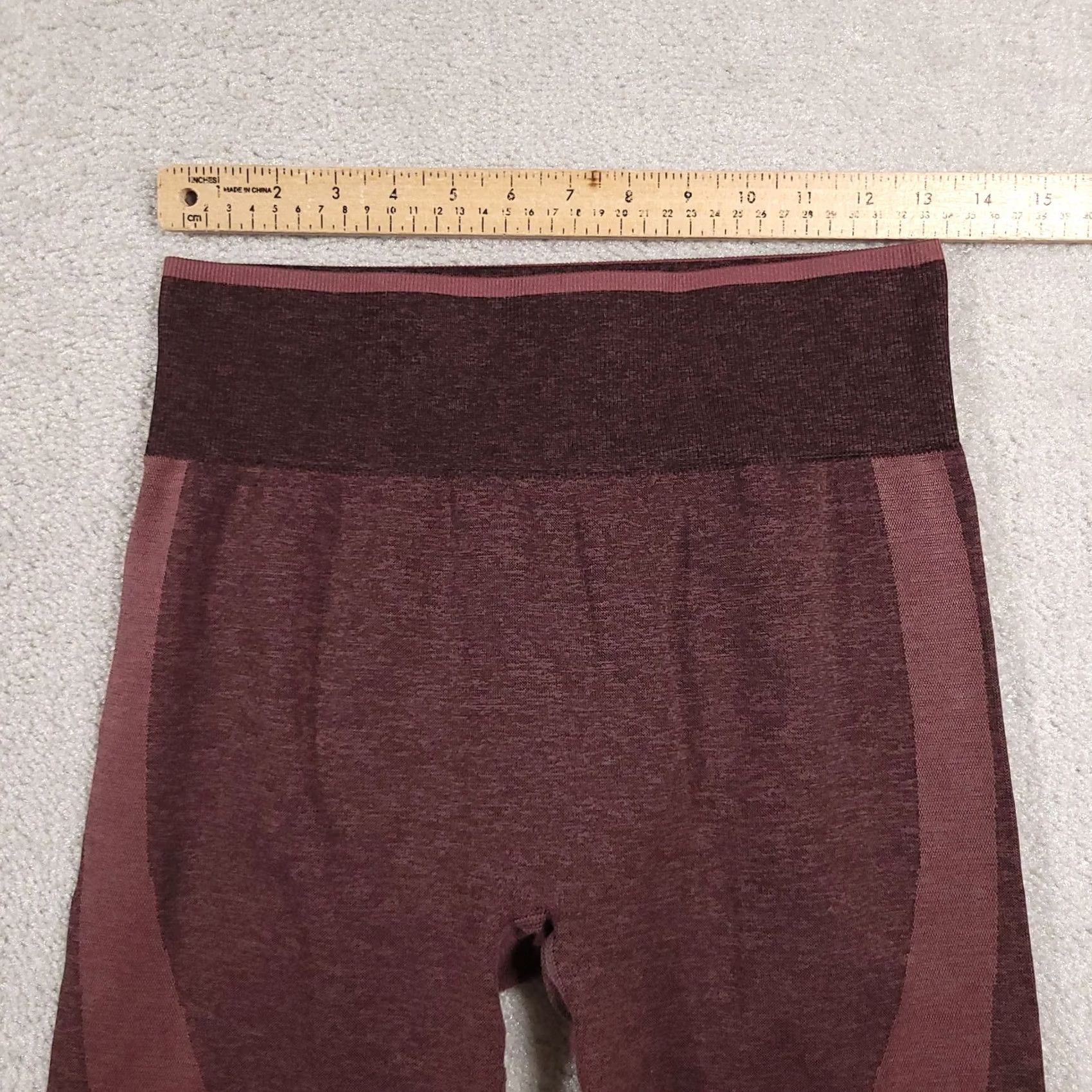 Pinko VINTAGE? No — Victoria's Secret PINK Leggings Womens Large Maroon Seamless High Rise Yoga Pant Size 36" / US 14 / IT 50 - 7 Thumbnail