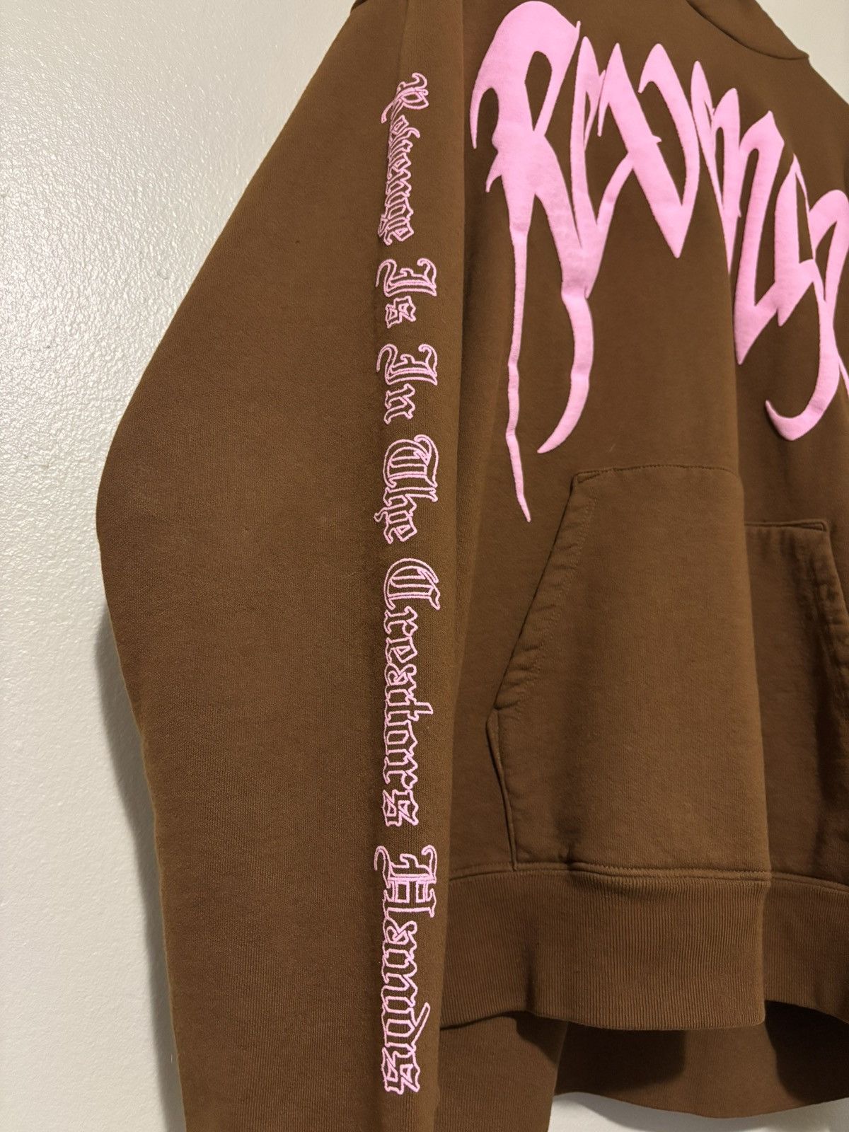 Revenge BROWN/PINK ARCH LOGO HOODIE REVENGE Size US L / EU 52-54 / 3 - 3 Thumbnail