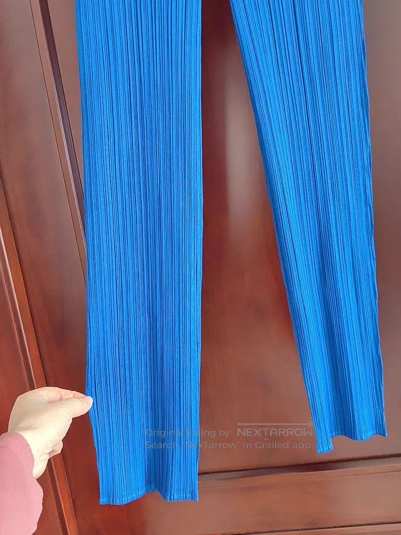 Issey Miyake Issey Miyake size:3 Royal Blue Skinny Pants Size 31" - 2 Thumbnail