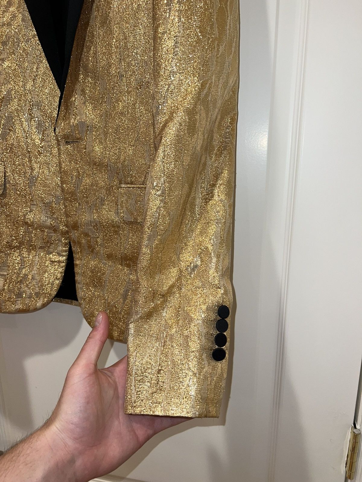 Saint Laurent Paris Gold Saint Laurent Hedi Blazer SAMPLE Size 38L - 3 Thumbnail