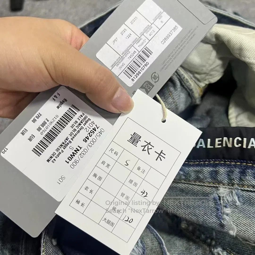 Balenciaga Balenciaga Blue Washed Distressed Jeans. Size 24" / US 00 / IT 34 - 7 Thumbnail