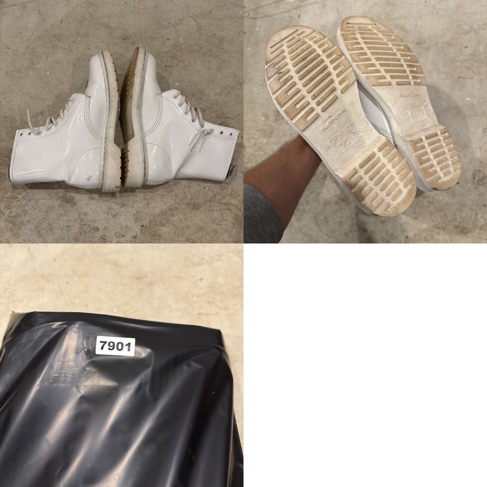 Dr. Martens VINTAGE Dr Martens Combat Boots Womens Size 8 White 1040 Boots Platform Leather 8 Eyes Womens Size US 6 / IT 36 - 8 Thumbnail