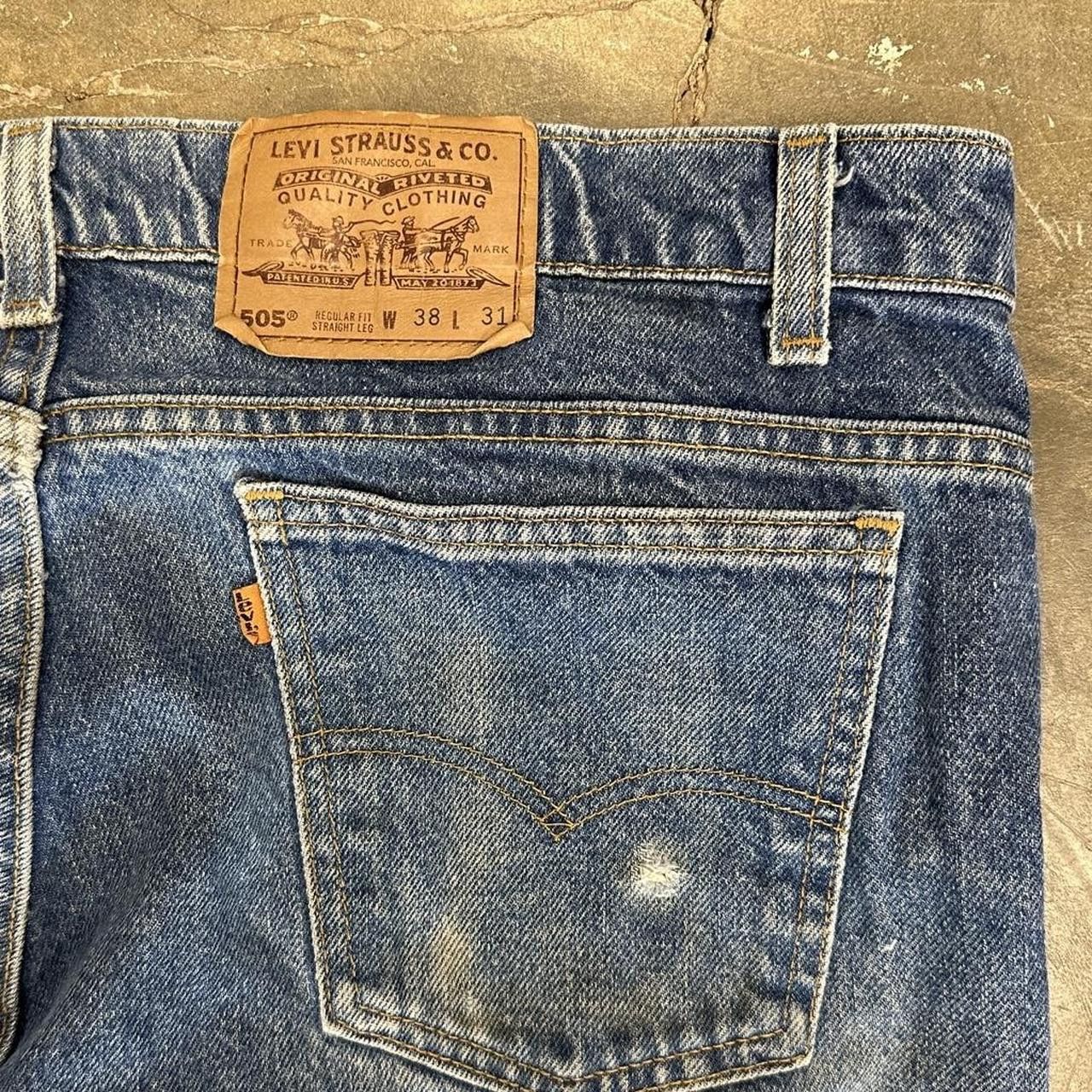 Levi's Vintage Levi’s 505 Orange Tab Blue Jeans 36 x 30 Size US 36 / EU 52 - 3 Thumbnail