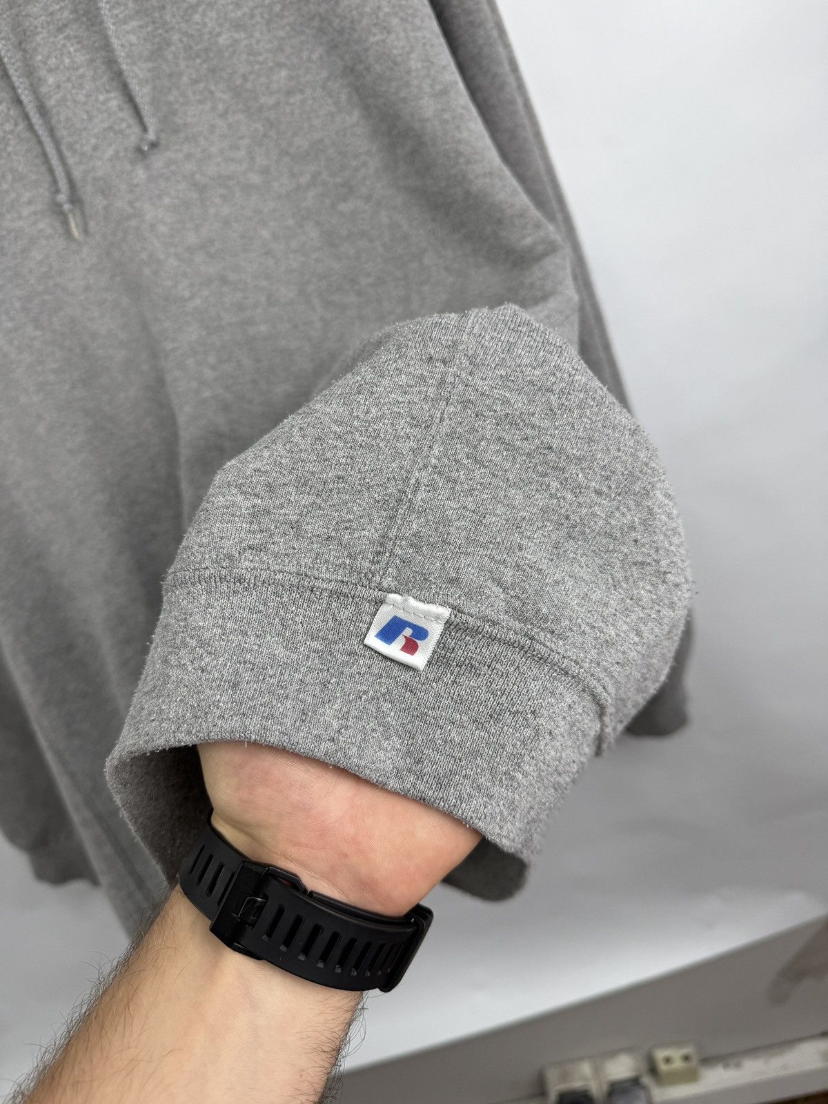 Russell Athletic 🇺🇸 Vintage 90s Russell Athletic Blank Gray Hoodie Rare Retro Size US XXL / EU 58 / 5 - 5 Thumbnail
