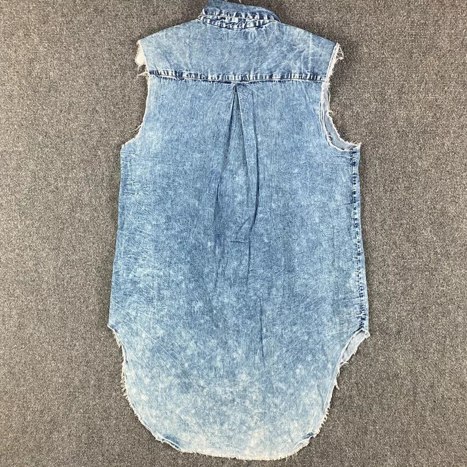THRILLS Thrill Jeans Denim Top Women's XL Button Up Sleeveless Size XL / US 12-14 / IT 48-50 - 9 Thumbnail