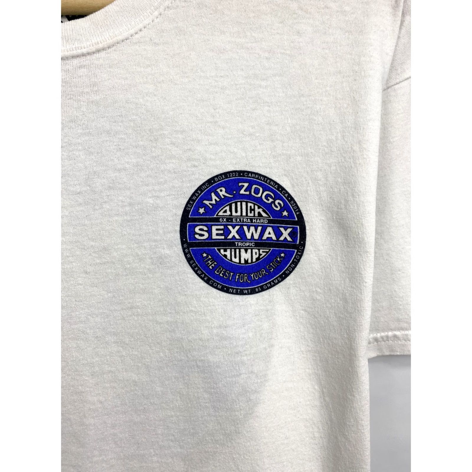 Gildan VINTAGE 90S Mr Zogs SEX WAX Surfboards Skate T Shirt rare L White Mens T-Shirt Size US L / EU 52-54 / 3 - 6 Thumbnail
