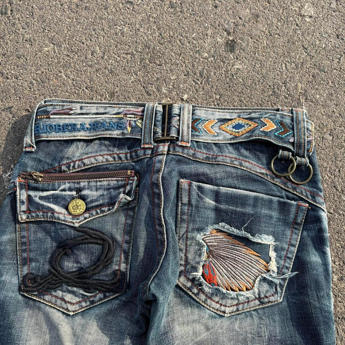 Tornado Mart ❌SOLD❌RIOBERA Flare Jeans Distressed Skull Button 30 Size US 30 / EU 46 - 3 Thumbnail