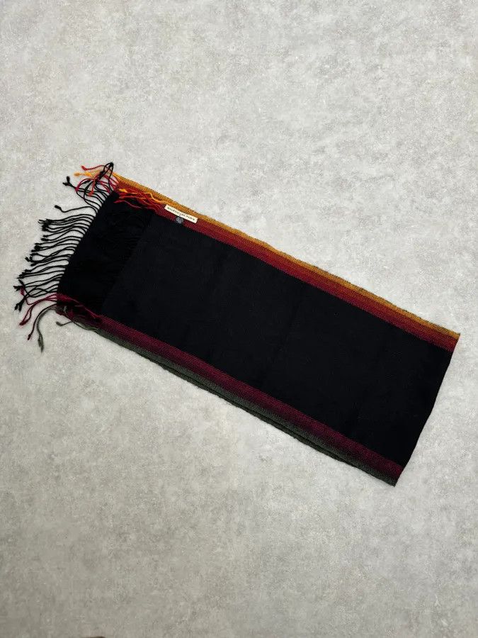 Balenciaga 2000s Balenciaga Paris Black Wool Multicolor Scarf Size ONE SIZE - 4 Thumbnail