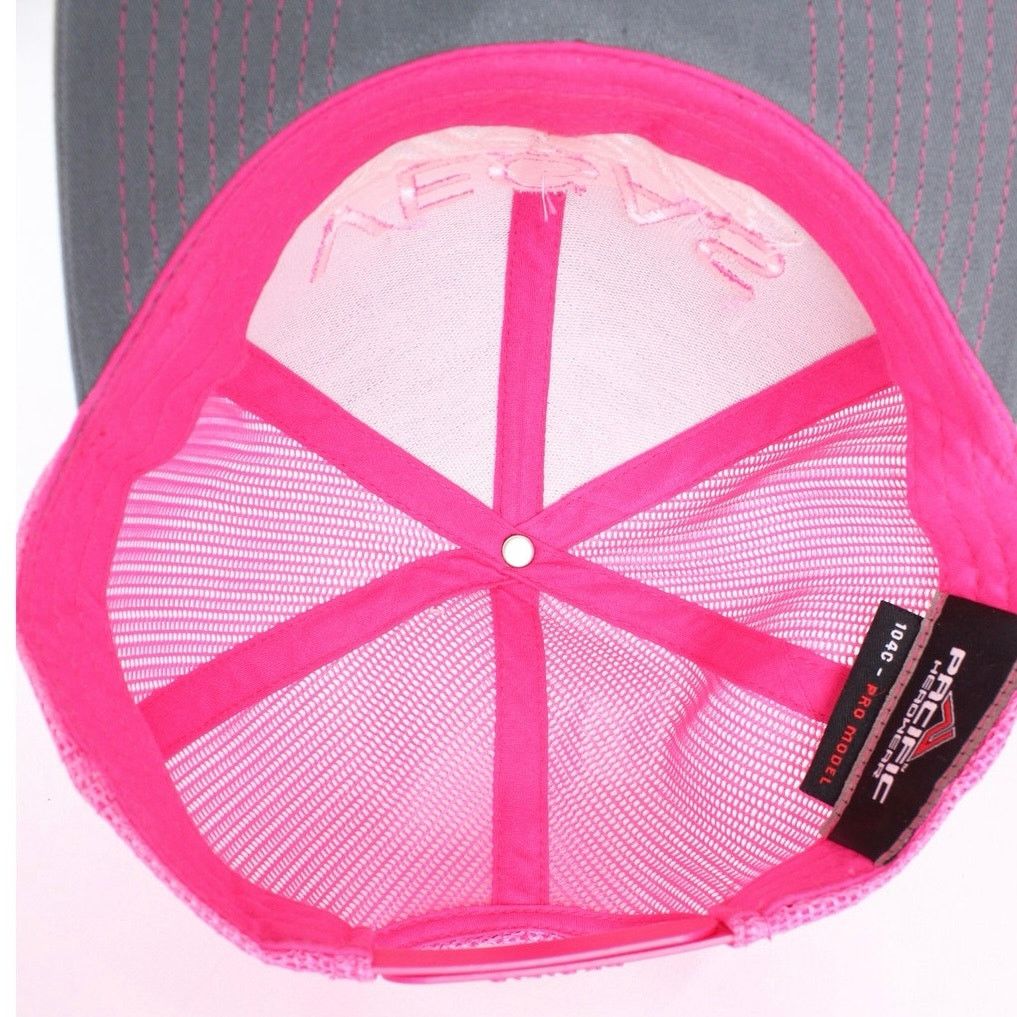 Other Vegas Strong Pink & Gray Trucker Hat – Pacific Headwear Size ONE SIZE - 5 Thumbnail