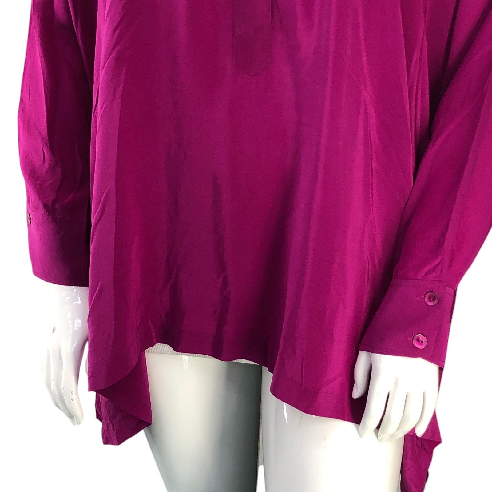 Eileen Fisher Eileen Fisher Size M Tunic Top Hi Low Popover Silk TINY FLAW Size M / US 6-8 / IT 42-44 - 3 Thumbnail
