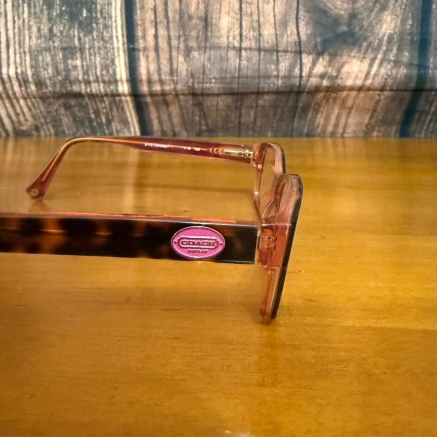 Coach Coach Unisex Geometric Tortoise Shell Eyeglasses Frames Only Size ONE SIZE - 4 Thumbnail