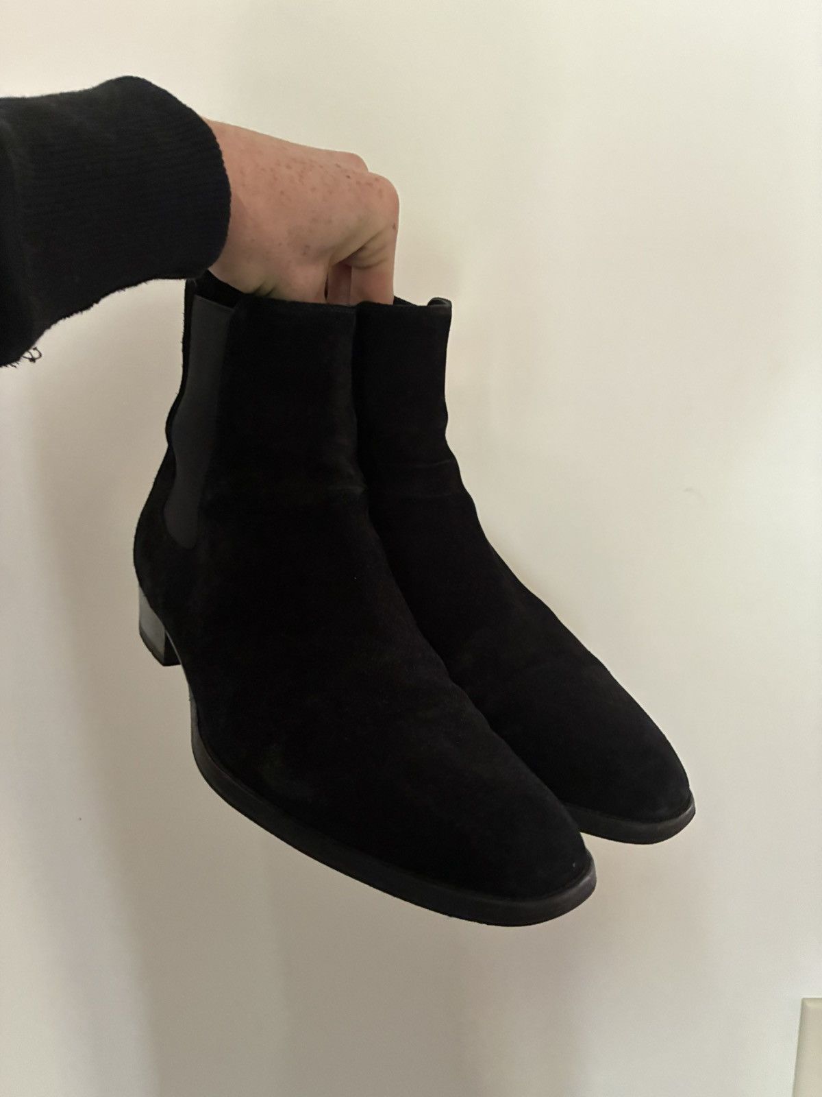Hedi Slimane Saint laurent black leather low top sneakers | Grailed