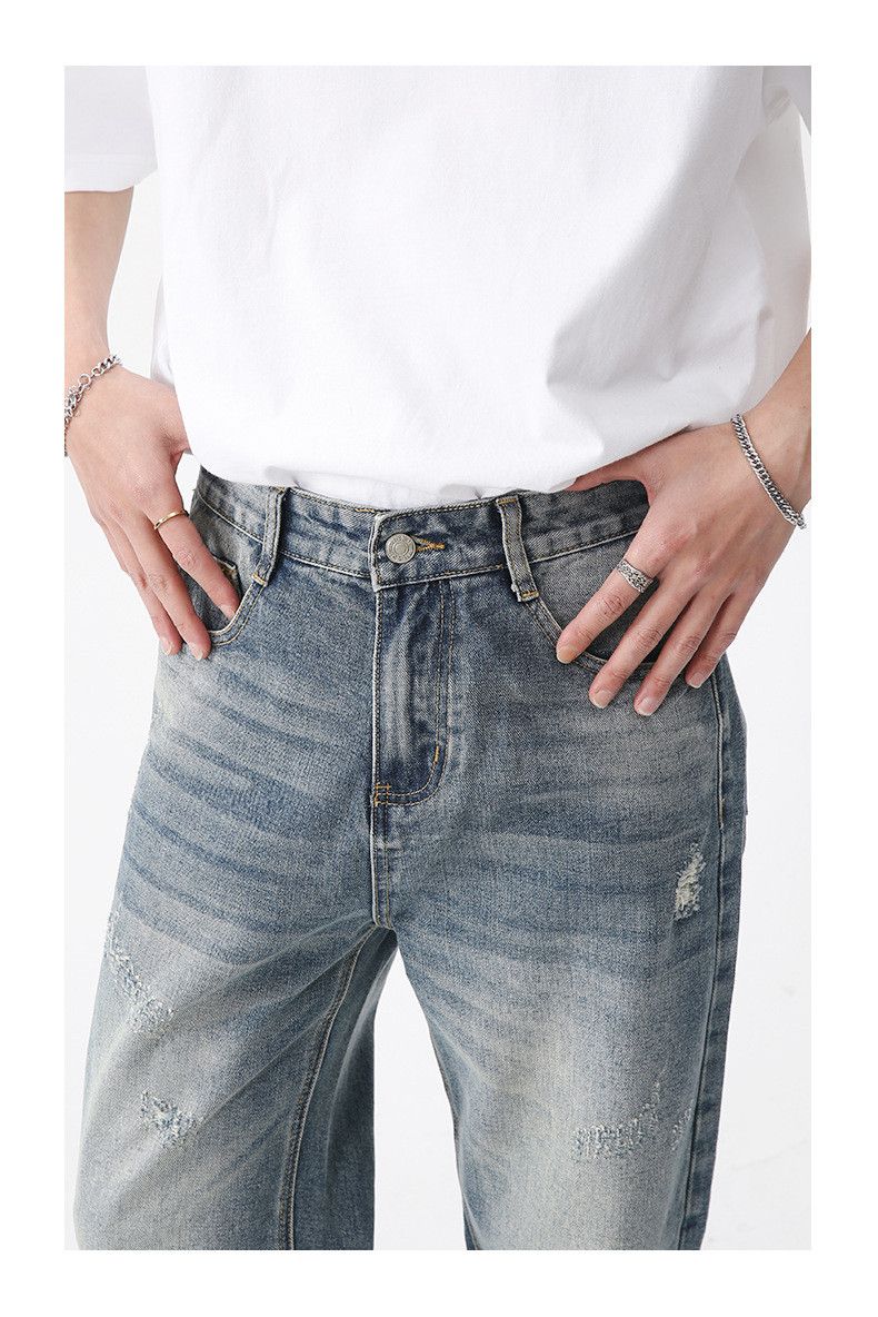 Japanese Brand × Jean Straight-leg relaxed loose-fitting distressed jeans Size US 32 / EU 48 - 5 Thumbnail