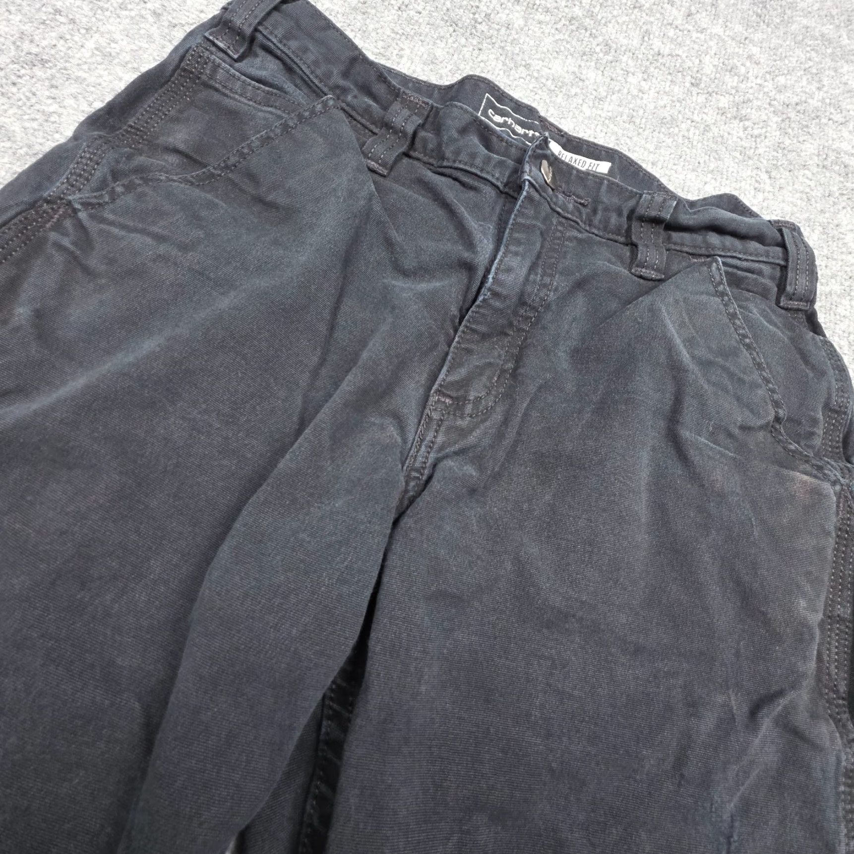 Carhartt VINTAGE Carhartt Pants Duck Pant Men's 28x 26 31x30 Rugged Flex Relaxed Fit Canvas Cotton Black Straight Front Pocket Zipper Button Size US 28 / EU 44 - 3 Thumbnail