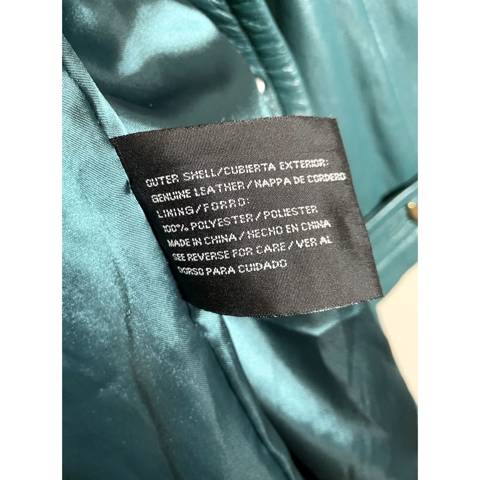 Ferrari Jacqueline Ferrari Leather Green Trench Coat Womens M Grunge Goth Coat Long Sleeve Button Embroidered Fall Winter 34" Size M / US 6-8 / IT 42-44 - 6 Thumbnail
