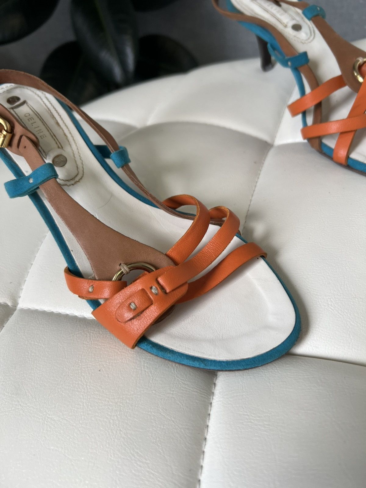 Celine Celine Leather Strappy Kitten Heel Sandals Size 37 Size US 7 / IT 37 - 9 Thumbnail