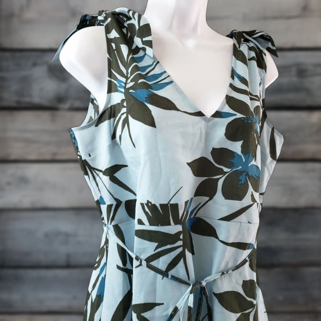 Vintage Motherhood Maternity Womens Floral Top Sleeveless V-Neck Blue Sz Medium Shirt Womens Size M / US 6-8 / IT 42-44 - 1 Thumbnail